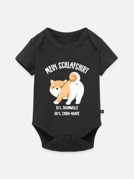 Shiba Inu Schlafshirt - Baby Premium Kurzarmbody - Schwarz