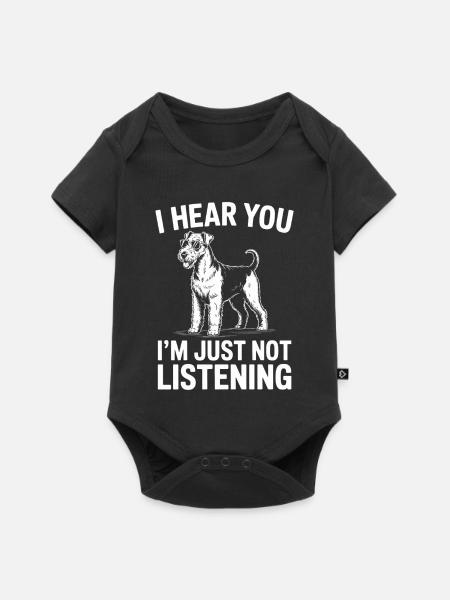Airedale Terrier Spruch Airedale Terrier Geschenk  - Baby Premium Kurzarmbody - Schwarz
