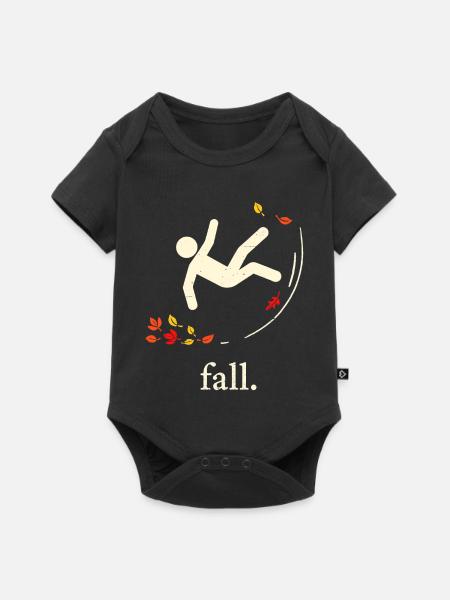Herbst-Herbstblatt - Baby Premium Kurzarmbody - Schwarz
