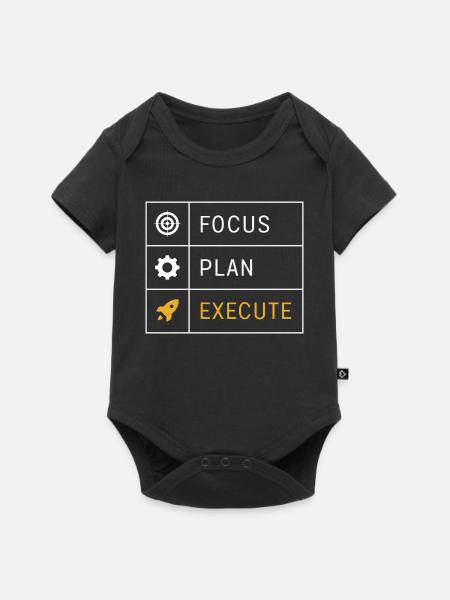 Fokus Plan Umsetzung - Baby Premium Kurzarmbody - Schwarz
