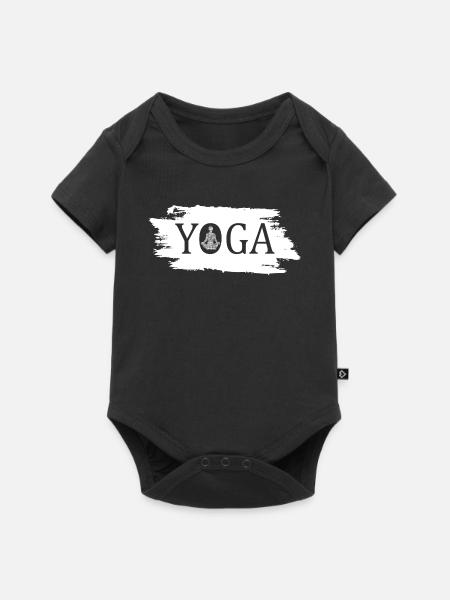 Yoga Stille Silhouette - Baby Premium Kurzarmbody - Schwarz