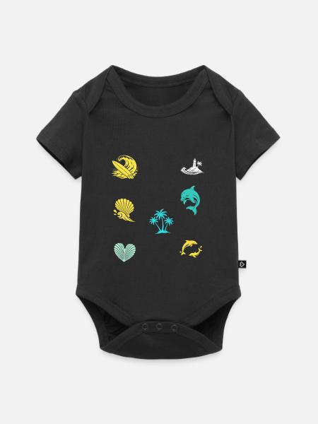 Tropische Insel Südsee - Baby Premium Kurzarmbody - Schwarz