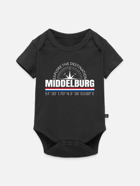 Middelburg - Baby Premium Kurzarmbody - Schwarz