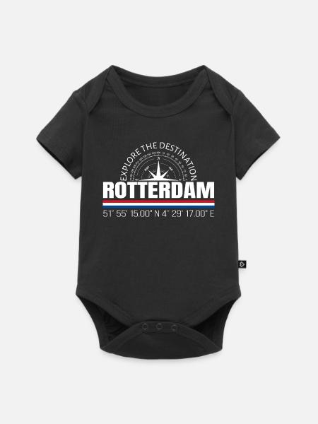 Rotterdam - Baby Premium Kurzarmbody - Schwarz