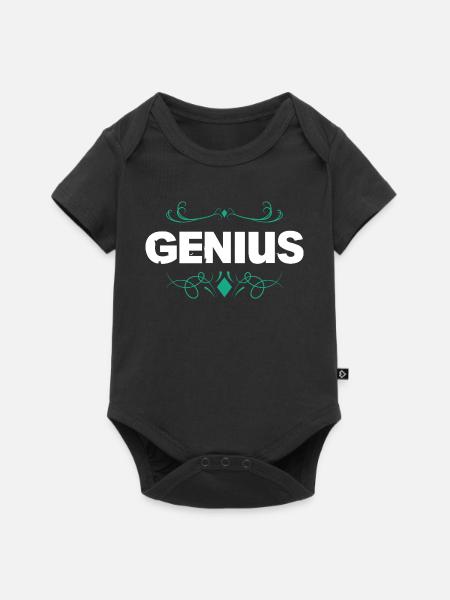 Genius Schriftzug mit Ornamentflair - Baby Premium Kurzarmbody - Schwarz