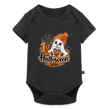 ⚫ Mein erstes Halloween 2026 – Babygeist - Baby Premium Kurzarmbody - Schwarz - Vorne