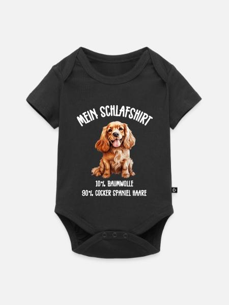 Cocker Spaniel Schlafshirt - Baby Premium Kurzarmbody - Schwarz