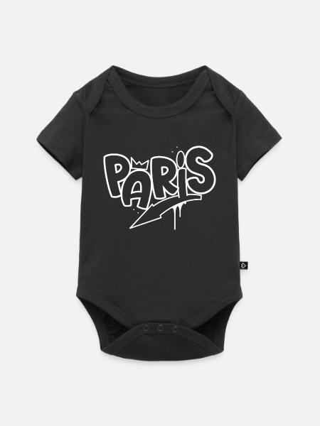Paris - Baby Premium Kurzarmbody - Schwarz