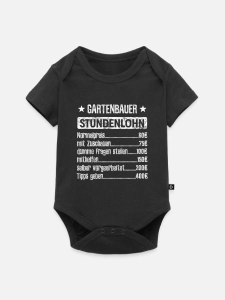 Mein Stundenlohn als Gartenbauer | Beruf - Spruch - Baby Premium Kurzarmbody - Schwarz