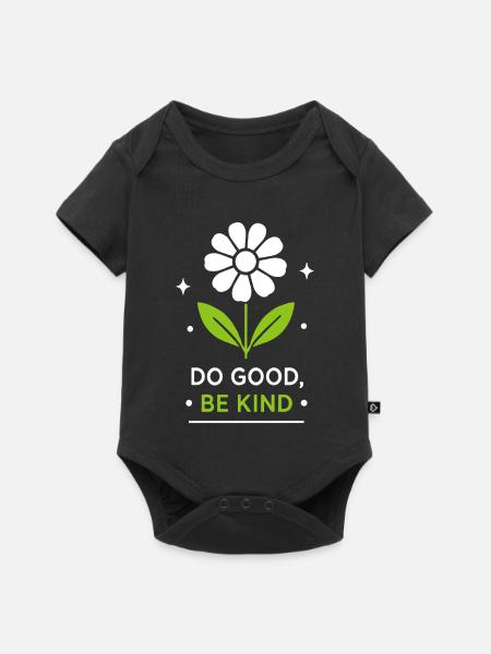 Do Good Be Kind Blumenlogo - Baby Premium Kurzarmbody - Schwarz