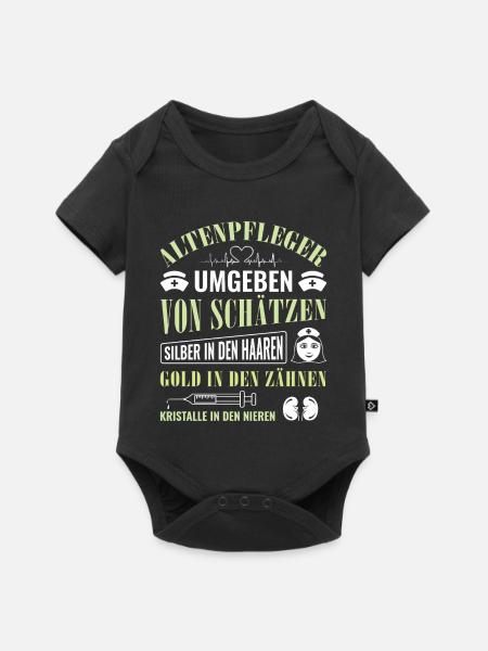 Altenpfleger Geschenk Altenpflege Pflegefachkraft - Baby Premium Kurzarmbody - Schwarz