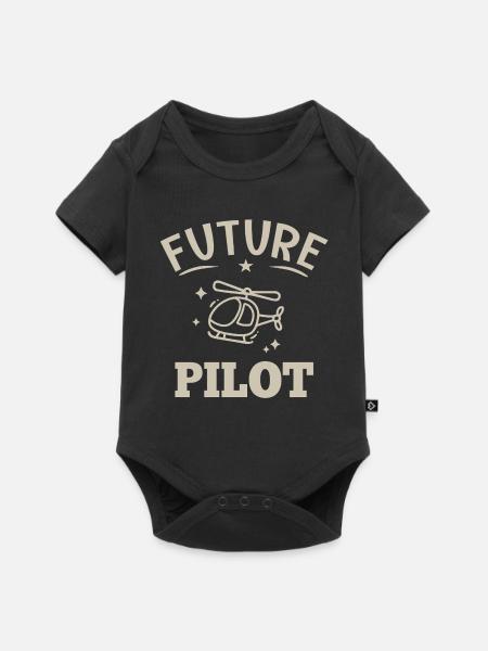 Zukünftiger Hubschrauberpilot - Baby Premium Kurzarmbody - Schwarz