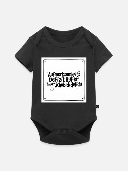 Aufmerksamkeitsabenteuer Wortwitz - Baby Premium Kurzarmbody - Schwarz