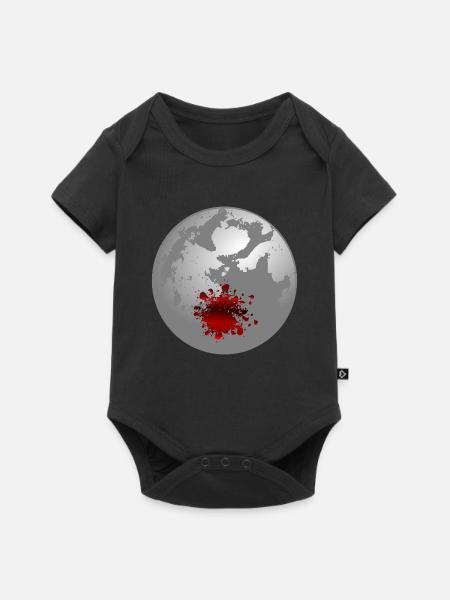 Halloween Mond Blutflecken - Baby Premium Kurzarmbody - Schwarz