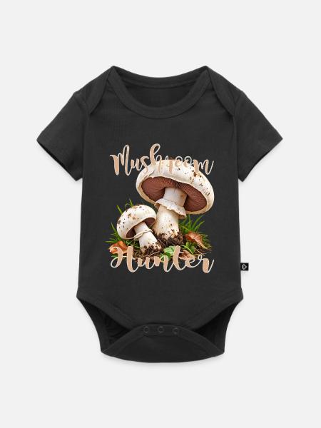 Pilz Champignon - Baby Premium Kurzarmbody - Schwarz