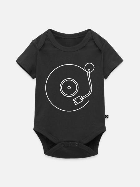 Schallplatten Silhouette - Baby Premium Kurzarmbody - Schwarz