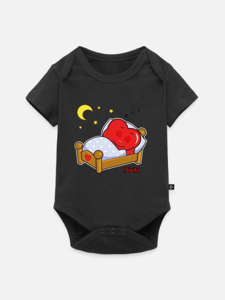 Mucki Müde - Baby Premium Kurzarmbody - Schwarz