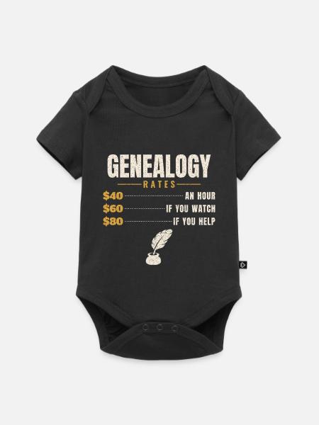 Ahnenforschung Stundensatz Geschenk - Baby Premium Kurzarmbody - Schwarz