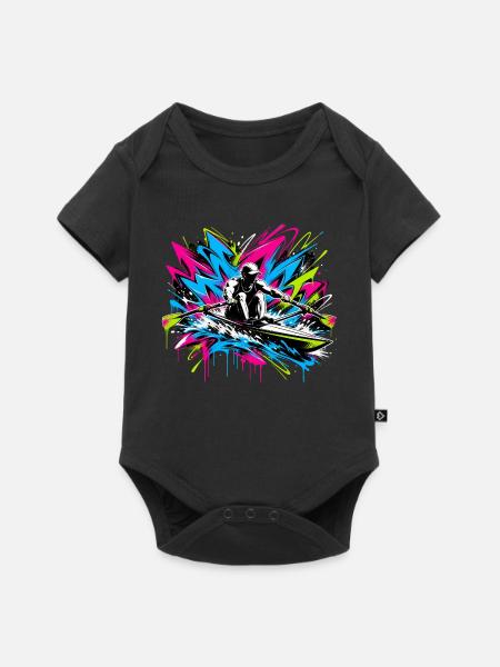 Rudern Graffiti - Baby Premium Kurzarmbody - Schwarz