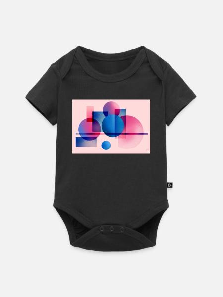 Abstrakte Blau-Pink-Geometrie - Baby Premium Kurzarmbody - Schwarz