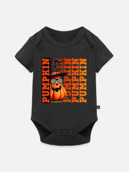 lustiger Kürbis - Baby Premium Kurzarmbody - Schwarz