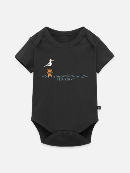 Meer reicht Möwe Wortspiel - Baby Premium Kurzarmbody - Schwarz