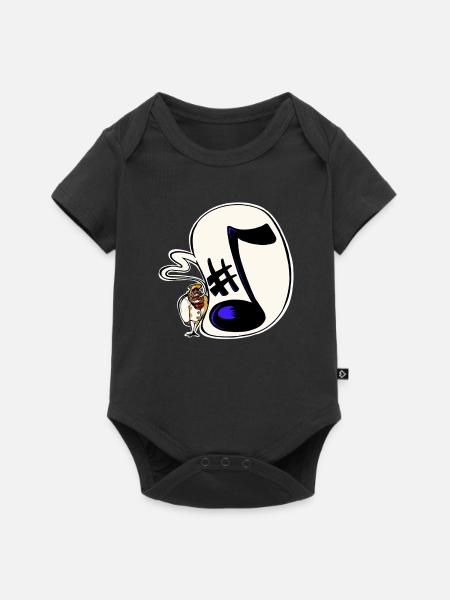Opernsängerin und große Note - Baby Premium Kurzarmbody - Schwarz
