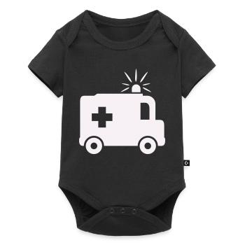 krankenwagen- - Baby Premium Kurzarmbody - Schwarz - Vorne