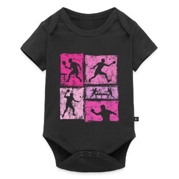 Tischtennis Moodboard für Ping-Pong Spielerinnen - Baby Premium Kurzarmbody - Schwarz - Vorne
