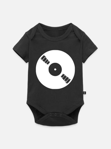 Retro Schallplatte DJ Geschenk - Baby Premium Kurzarmbody - Schwarz