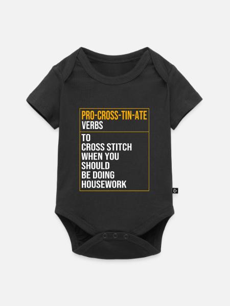 Kreuzstich - Baby Premium Kurzarmbody - Schwarz