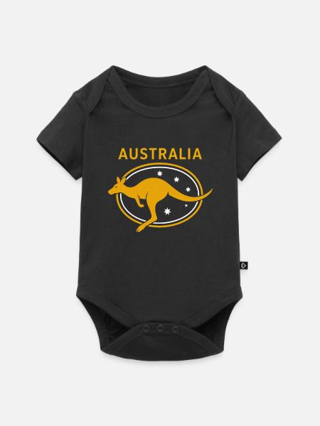 Australia - Australien - Down Under - Koala - Baby Premium Kurzarmbody - Schwarz