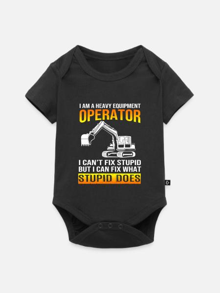 Baustelle Baggerfahrer Baggern - Baby Premium Kurzarmbody - Schwarz