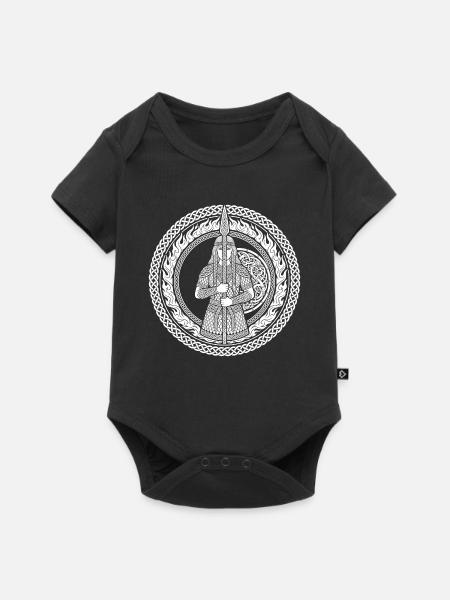 Brünhild im Flammenring – Nibelungenlied - Baby Premium Kurzarmbody - Schwarz