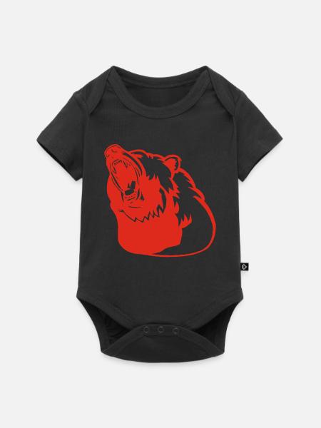 Das Erwachen des roten Bären - Baby Premium Kurzarmbody - Schwarz
