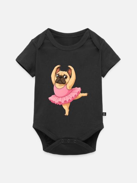 Bulldoggen-Balletttanz - Baby Premium Kurzarmbody - Schwarz
