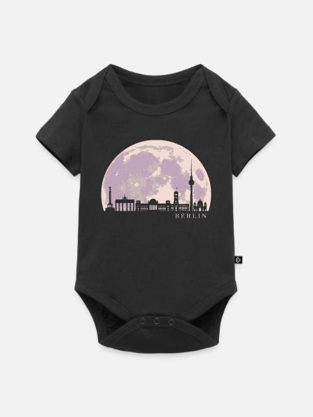 Berliner Deutschland-Skyline - Baby Premium Kurzarmbody - Schwarz