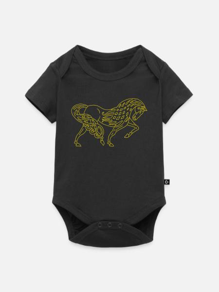 Keltisches Pferd - Baby Premium Kurzarmbody - Schwarz