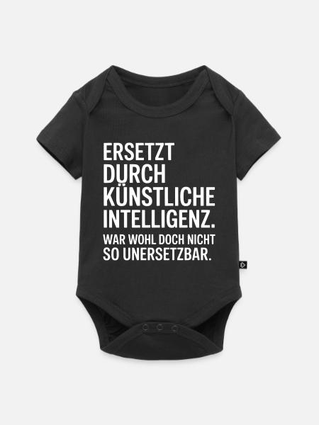 KünstlicheIntelligenz ersetzt Mensch - Baby Premium Kurzarmbody - Schwarz