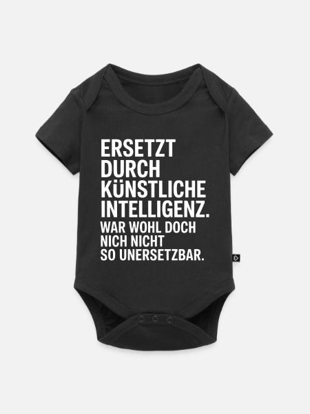 Ersetzt durch KI – unersetzbar - Baby Premium Kurzarmbody - Schwarz