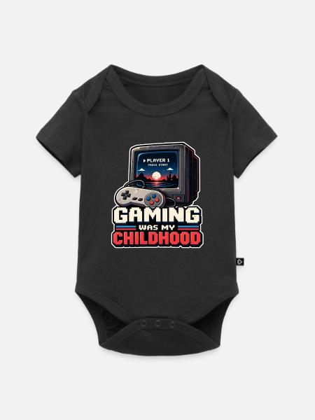 Gaming war meine Kindheit - Baby Premium Kurzarmbody - Schwarz