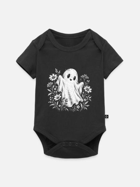 Blumengeist im Blütenkranz - Baby Premium Kurzarmbody - Schwarz