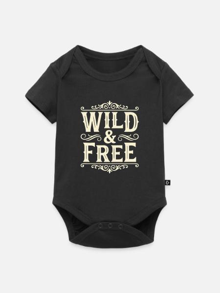 Wild and Free - Baby Premium Kurzarmbody - Schwarz