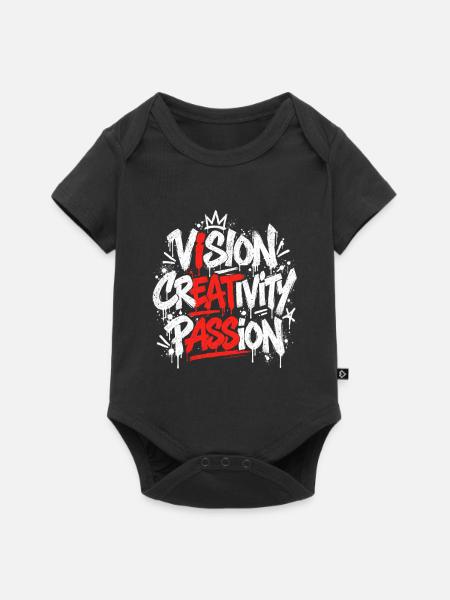Vision Creativity Passion Graffiti - Baby Premium Kurzarmbody - Schwarz