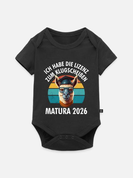 Lizenz zum Klugscheißen Matura - Baby Premium Kurzarmbody - Schwarz