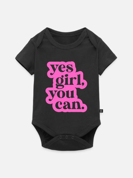 Ja, Mädchen, du kannst - Baby Premium Kurzarmbody - Schwarz