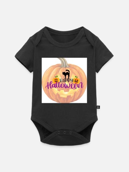 Halloween Bekleidung - Baby Premium Kurzarmbody - Schwarz