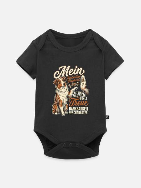 Australian Shepherd Treue Dankbarkeit Charakter - Baby Premium Kurzarmbody - Schwarz