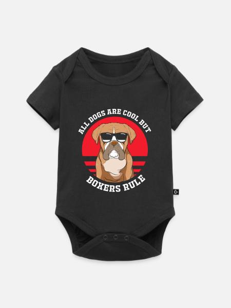 Boxer Hund - Baby Premium Kurzarmbody - Schwarz