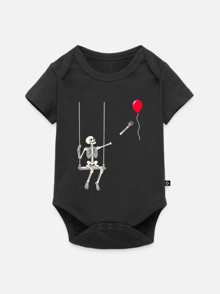 Rotes Ballonskelett - Baby Premium Kurzarmbody - Schwarz